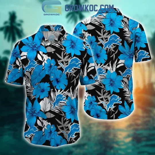 Discover Detroit Football Team Lionss Hawaiian Button Down Shirt Unisex Adults S-5XL