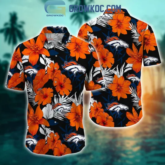 Discover Denver Football Team Broncoss Hawaiian Button Down Shirt Unisex Adults S-5XL