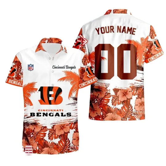 Discover Personalized Cincinnati Football Team Bengalss Hawaiian Button Down Shirt