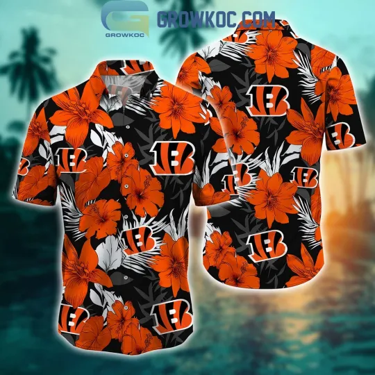 Discover Cincinnati Football Team Bengalss Hawaiian Button Down Shirt Unisex Adults S-5XL