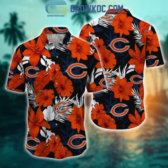 Discover Chicago Football Team Bearss Hawaiian Button Down Shirt Unisex Adults S-5XL