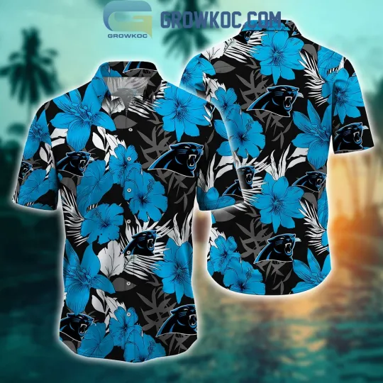 Discover Carolina Football Team Pantherss Hawaiian Button Down Shirt Unisex Adults S-5XL