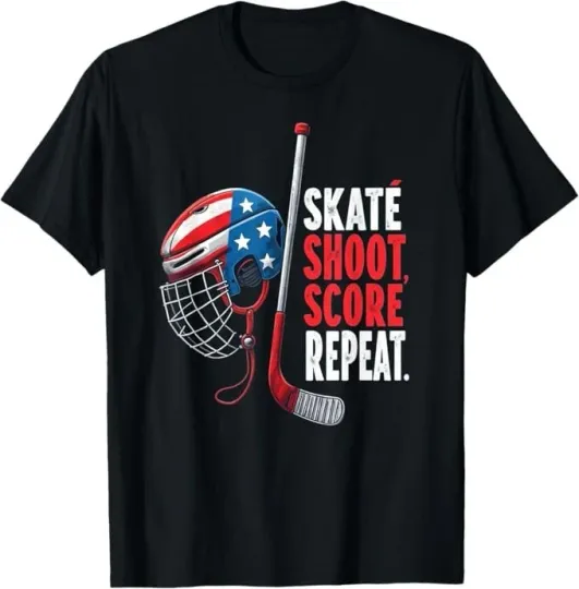 Discover Youth USA Ice Hockey Jersey Ice Boys Hockey Birthday T-Shirt