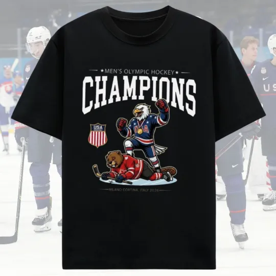 Discover USA Men's Olympic Hockey Olympic 2026 Champions T-Shirt S-4XL