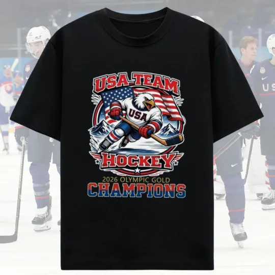 Discover USA Team Hockey Olympic Champions 2026 T-Shirt S-4XL