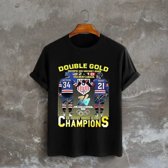 Discover USA Men's Ice Hockey Team 2026 Gold Champions T Shirt Winter Hockey Fan Tee