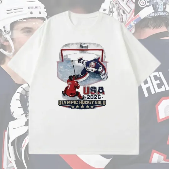 Discover USA Champions Jack Hughes 2026 Olympic Hockey Gold T-Shirt S-4XL