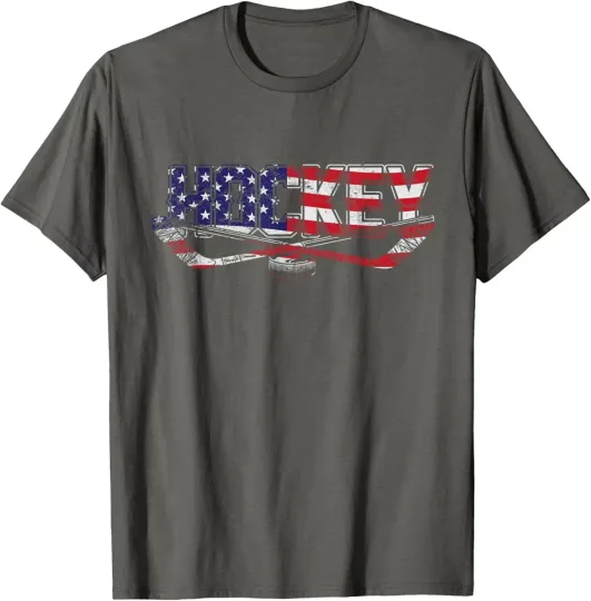 Discover Patriotic Hockey Player Hockey Sticks USA Flag Ice Unisex T-Shirt