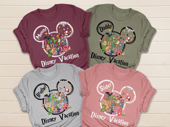 Custom Universal Studios 2026 Family Vacation Tee