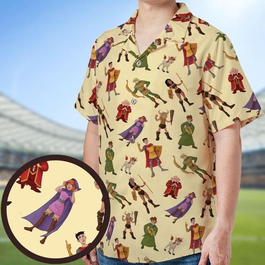 Discover Dungeons N Dragons Hawaiian Shirt, RPG Party Button Shirt, Adventurers Button Down Shirt, Fantasy Vacation Shirt, Nerdy Gift