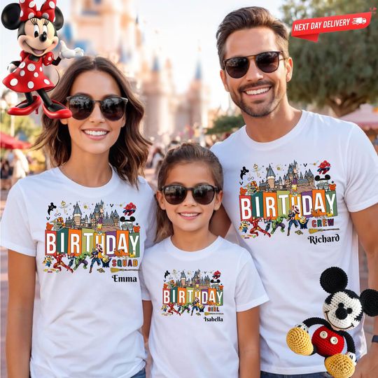 Custom Universal Studios Birthday Shirt, Personalized Any Text Harry Potter Marvel Tee, Matching Family Birthday Squad Shirts.