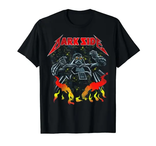 Discover Star Wars Darth Vader Heavy Metal Flames Vintage Disney+ T-Shirt_
