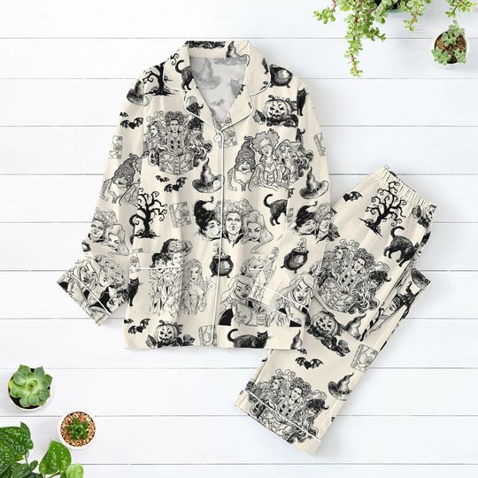 Discover Hocus Pocus Christmas Pajamas, Witchy Pajama Set, Halloween Style Matching Pajamas Set, Christmas Gift