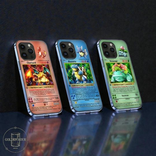 Discover PKM Lenticular Phone Case, 3D Phone Cover, Charizard Blastoise Venusaur, Anime Case