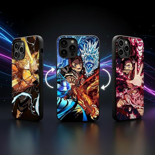 Discover demon Lenticular Phone Case 3D , Uzui tanjiror Akaza & Shinobu Kyo Rengokoo Inosuke