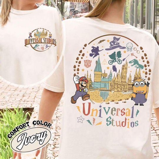 Retro 2-Sided Universal Studios Shirt, Epic Universe Mario Trip Tee 2026, Family Vacation Matching Group Gift Theme Park Outfit