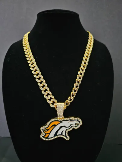 Denver Broncos Cuban Link Chain Necklace