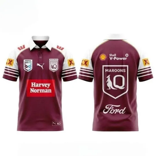 Discover Queensland Maroons 2026 Uniform Polo Shirt