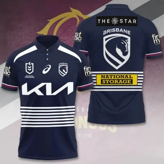Brisbane Broncos 2026 3D Apparel Polo Shirt