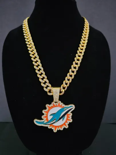 Miami Dolphins Cuban Link Chain Necklace