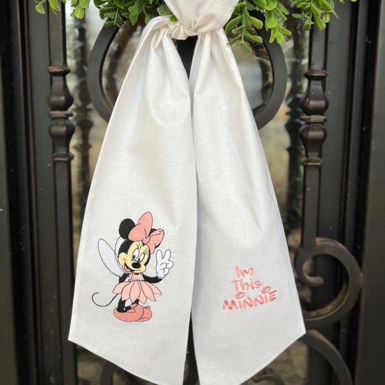 Minnie Mouse Embroidered Wreath Sash