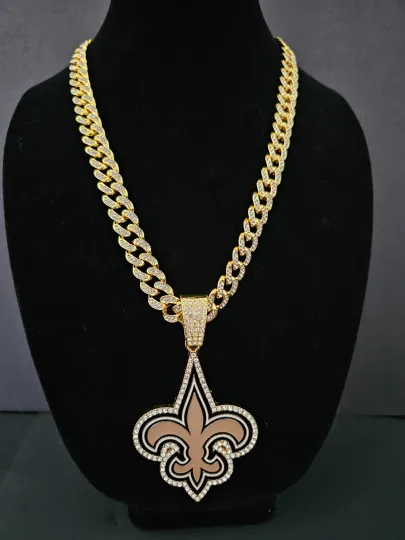 New Orleans Saints Cuban Link Chain Necklace