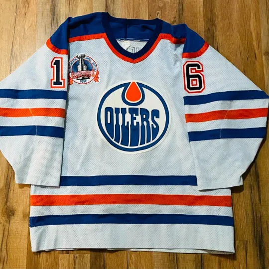 Edmonton Oilers Buchberger CCM Pro-Stock 1990 Finals On-Ice Mesh Hockey Jerseys