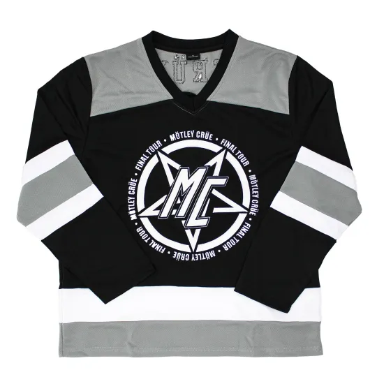 Men's Motley Crue Final Tour #81 Mesh Hockey Jersey Hockey Jersey Small Black