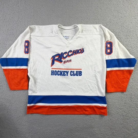 Vintage Ricchios Bar Harlem New York Mesh Hockey Jerseys Club Jersey Mens