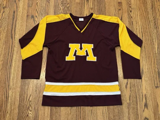 Minnesota Gophers Vintage 80s Athletic Sewing Mesh College Hockey Jersey Medium