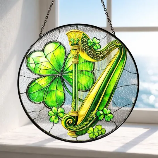 Shamrock Window Hanging, St. Patrick's Day Decoration, Shamrock Suncatcher