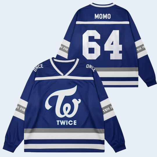 Discover TWICE This Is For Tour 2026 HockeyJersey Once Merch Shirt Kpop Concert Outfit Mina Sana Momo Chaeyoung Jihyo Nayeon Jeongyeon Dahyun Tzuyu 1