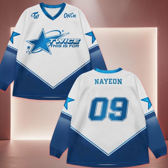Discover TWICE This Is For 2 Twice World Tour Splicing Long Sleeved, TWICE Hockey Jersey ONCE Fan Gift, Nayeon Jeongyeon Momo Sana Jihyo Mina Dahyun