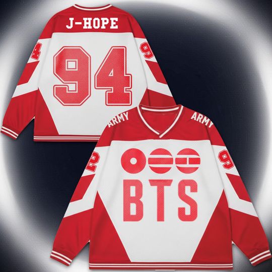 BTS King Of Comebacks 2026 New Album Splicing Long Sleeved Army Mesh Hockey Jerseys