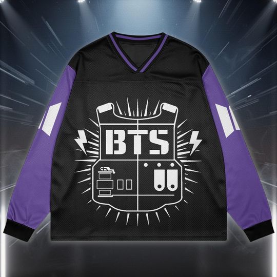 Discover BTS TEAM Bangtan Boys Version Mesh Splicing Long Sleeved Purple 1