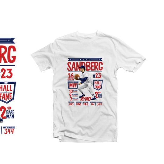 Discover Ryne Sandberg Cartoon Baseball Shirt Vintage Second Baseman Tee