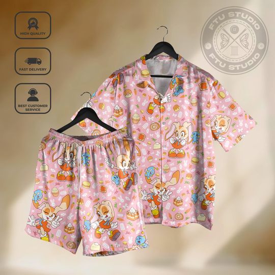Discover Cream Rabbit Hawaiian Shirt and Shorts, Friends Chaos Summer Shirt Adventure Gamer Japanese Style