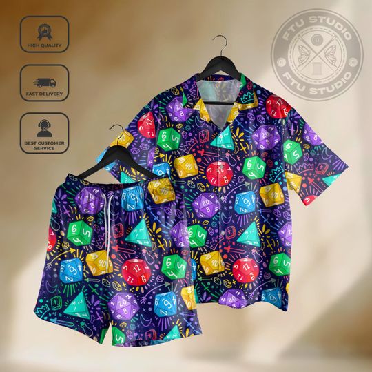 Discover Dice Set Hawaiian Shirt and Shorts