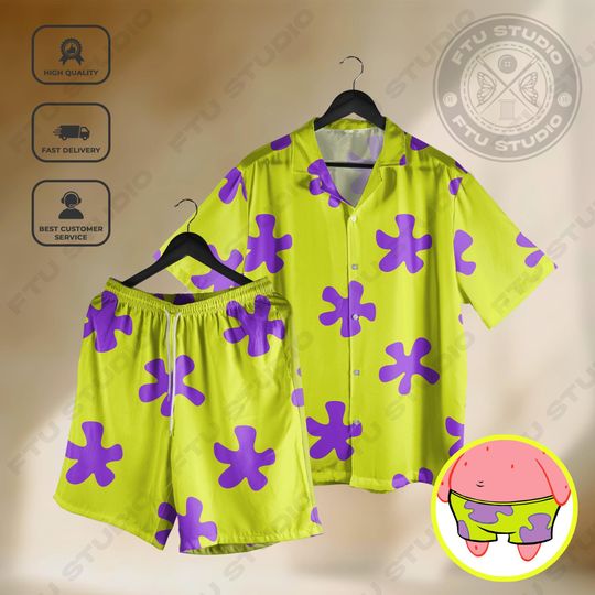 Discover Patrick Hawaiian Shirt and Shorts, Aloha Star Summer Shirt, Gaming Adventure Gamer Gift