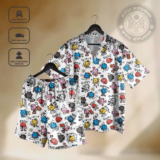 Discover Geometric Hedgehog Hawaiian Shirt and Shorts, Tropical Gamer Shirt, Video Game Gift
