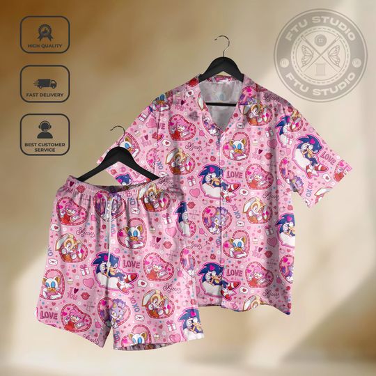 Discover Hedgehog Lover Hawaiian Shirt and Shorts, Gamer Streetwear Retro, Video Game Fan Gift