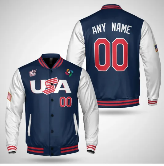 Discover Men's USA Baseball Navy 2026 World Baseball Classic Jacket Shirt - All Print