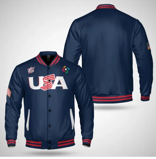 USA Baseball Navy 2026 World Baseball Classic Jacket Shirt - All Print