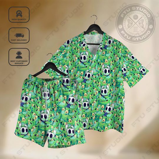 Discover Grub Hollow Knight Hawaiian Shirt and Shorts, Hornet Streetwear, Video Game Gift