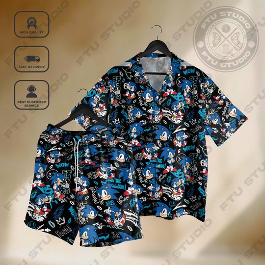 Discover Hedgehog Streetwear Hawaiian Shirt and Shorts, Fantasy Video Game Gifts