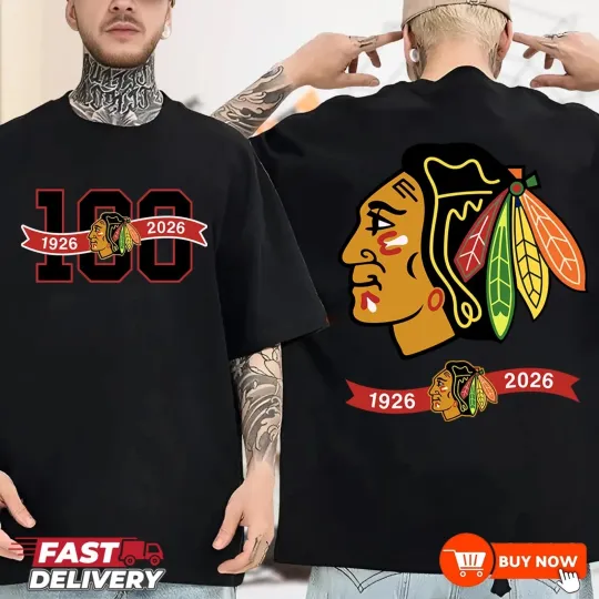 Discover New Hot Chicago Blackhawks 100th Anniversary NHL 2 side shirt VK08186