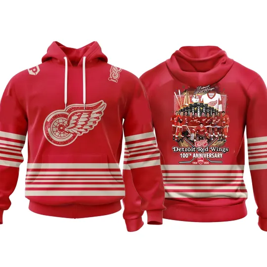 Discover Detroit Red Wings 100th Anniversary Hoodie Shirt