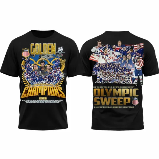 Discover 2026 Olympic USA Ice Hockey Champions - All Over Print Tshirt