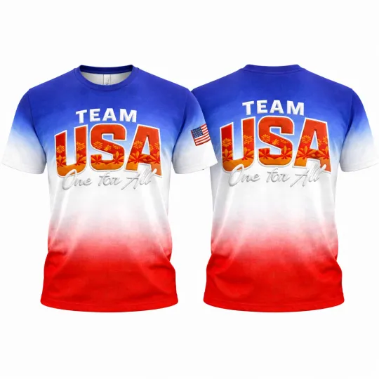 Discover USA Team Printed All Over Print TShirt