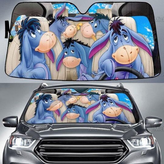 Discover Eeyore Car Sunshade, Funny Eeyore Car Decor, Winnie The Pooh Auto Sunshade, Windshield Sun Shade, Eeyore Lovers Gift, Auto Sun Shade